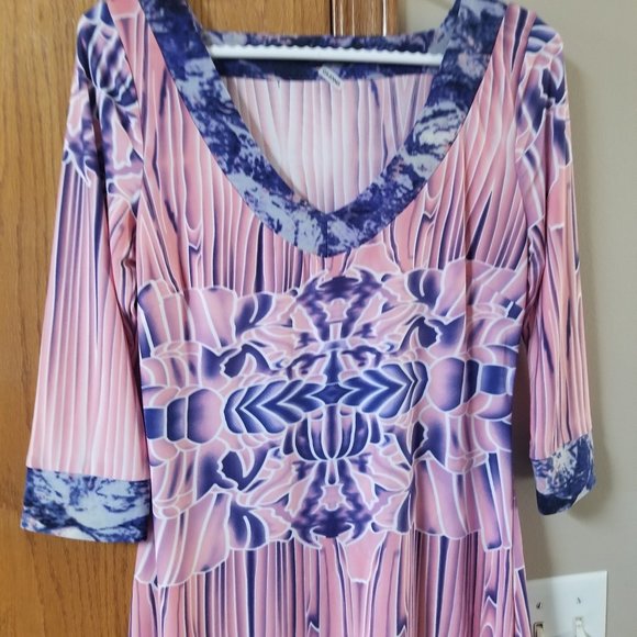 BCBGMaxAzria Women’s V-Neck Tunic Dress – Multicolor Abstract Print – Size M - Picture 8 of 8